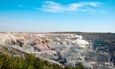 blast in open cast mine
