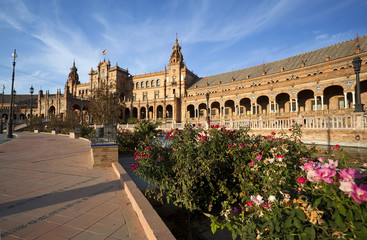 beautiful Plaza de Espana in Sevilla