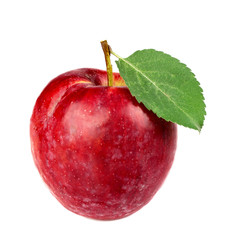 Red apple with leaf