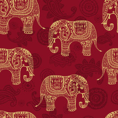 stylized elefants seamless pattern - 46425156