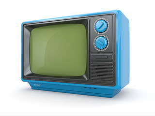 Blue vintage retro tv
