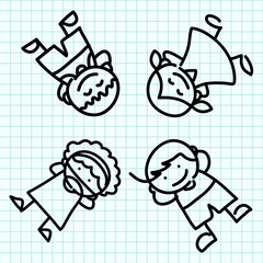 Kids hand draw cartoon .I