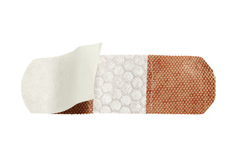 open bandage with quilted lining on a white background