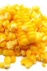 Corn pile on white background.