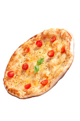 Margarita pizza isolated on white