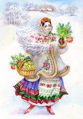 Young girl in traditional costume - 46430999