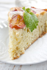 Homemade plum pie