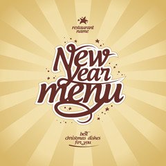New Year menu card design template.