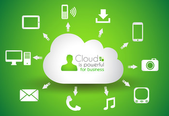 Cloud Computing concept background with a lot of icons