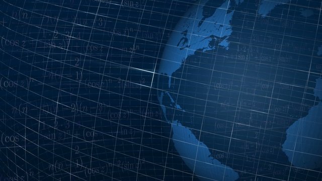 Abstract digital background turning world