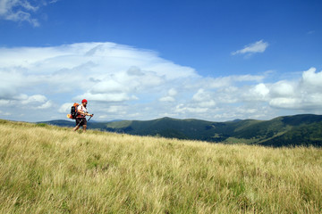 Obraz premium Summer hiking in the mountains.