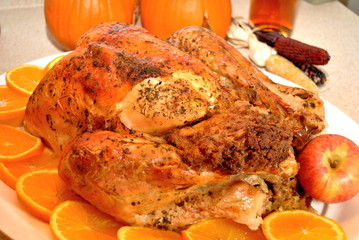 Thanksgiving Turkey with Orange Slices
