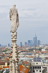 Fototapeta premium Aerial view from Cathedral over Milan, Italy