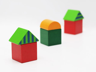Three toy houses