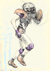 American football - hand drawing into vector
