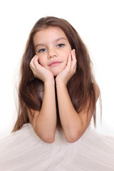 Fototapeta premium Closeup portrait of pretty little girl