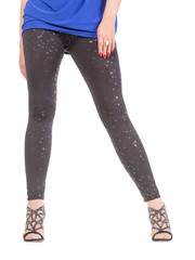 Sexy stylish legs in shimmering black leggins
