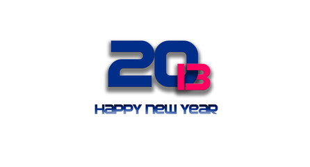 Fototapeta premium happy new year on white