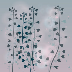 Flower like hearts / Romantic floral background