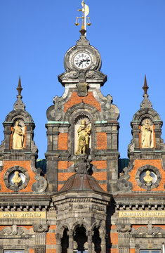 Fragment of building of Malmo City Town Hall, Sweden