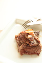 gourmet steak and garlic