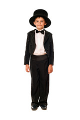 little boy in a tuxedo. Isolated