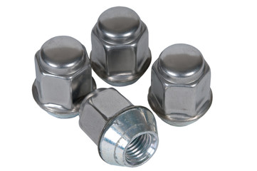 wheel nuts on a white background.