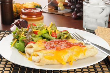 Chimichangas and salad