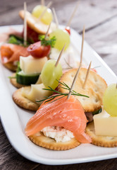 Different Crackers on a plate