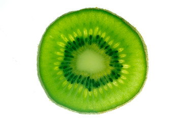 Fototapeta na wymiar Kiwi fruit slice isolated on white background