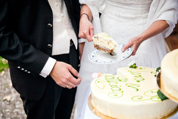Obraz na płótnie Canvas Ciasto Bride, oczyszczenie i wesele
