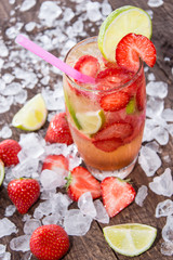 Strawberry Caipirinha with Crushed Ice