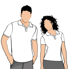 T-shirts. Body silhouette men and women - 46451591