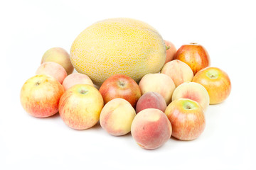 Big group of ripe fruits
