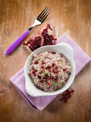 risotto with pomegranate, vegetarian food