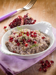 risotto with pomegranate, vegetarian food
