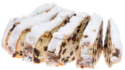 Christmas Stollen isolated on white