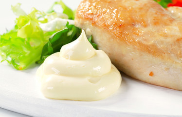 Chicken breast fillet with mayonnaise