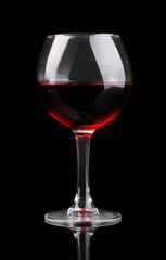 Wineglass isolated on black