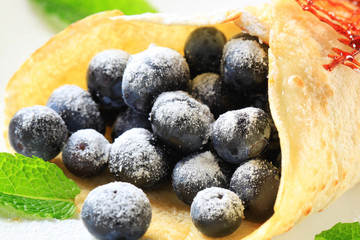 Crepe with fresh blueberries