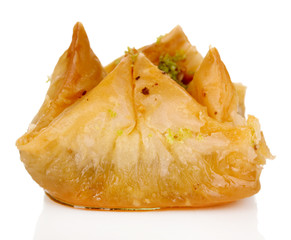 Sweet baklava isolated on white