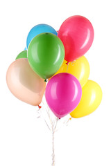 Colorful balloons isolated on white