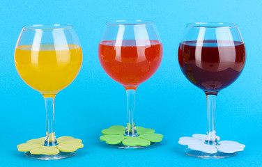 Colorful cocktails with bright decor for glasses