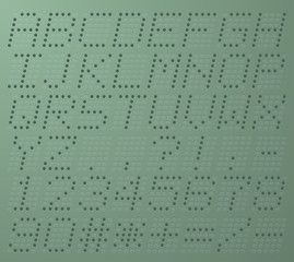 Illustration uppercase alphabet digital LCD indicator