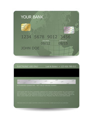 Credit card design with globe