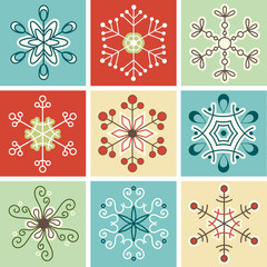 Retro snowflakes, Christmas decoration