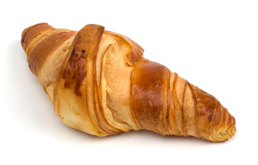 Croissant isolated on the white background.