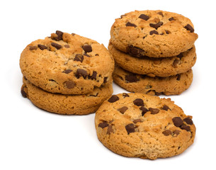 Chocolate Chip Cookie isolated on white
