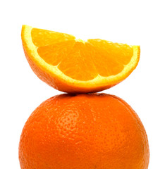 Orange fruit slice isolated on white background