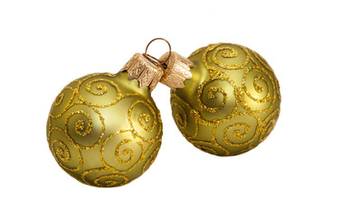 Green balls to decorate the Christmas tree.